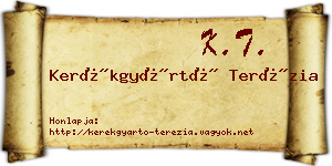 Kerékgyártó Terézia névjegykártya