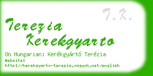 terezia kerekgyarto business card